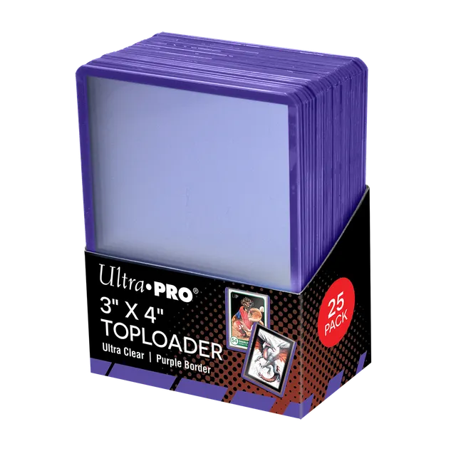 ultra-pro-toploader-sleeves-3-x-4-purple-border-f-r-standard-karten-25-st-ck image 1