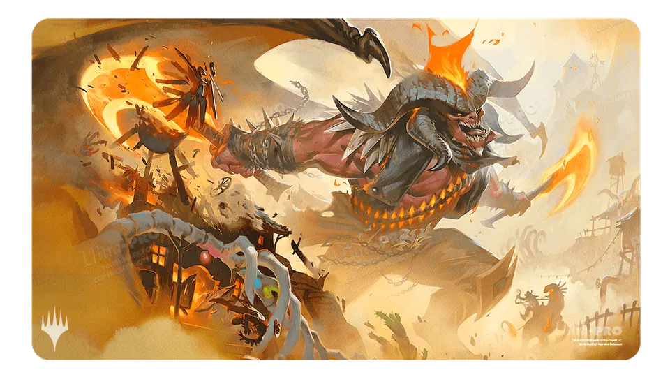 ultra-pro-outlaws-of-thunder-junction-rakdos-the-muscle-standard-gaming-playmat- image 1