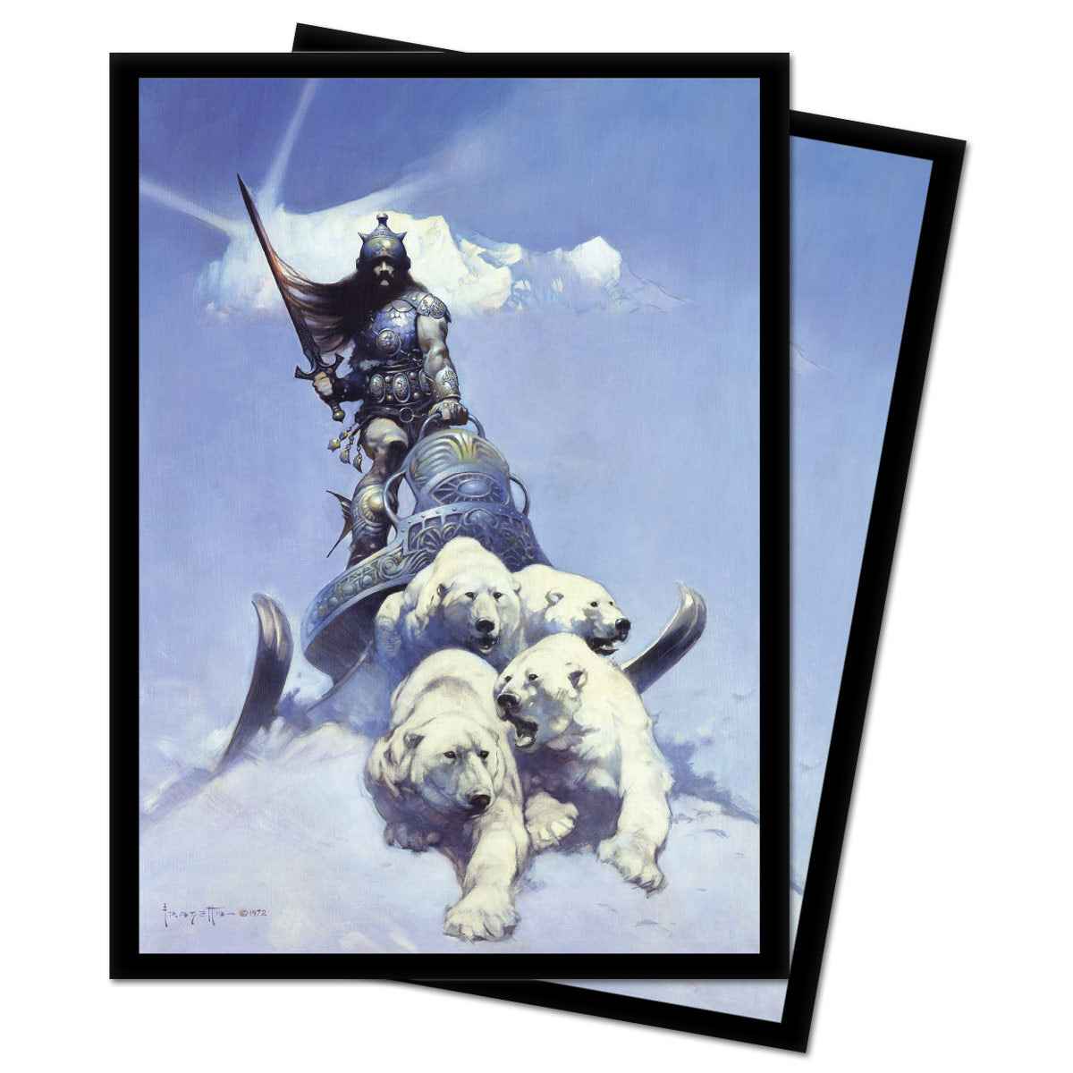 ultra-pro-frank-frazetta-silver-warrior-standard-deck-protector-h-llen-100-st-ck image 1