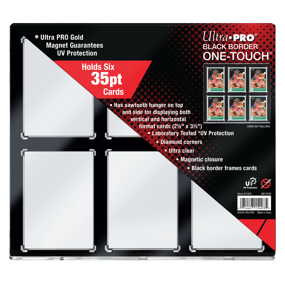 ultra-pro-35pt-6-card-black-border-uv-one-touch-magnet-halter-f-r-sammelkarten image 1