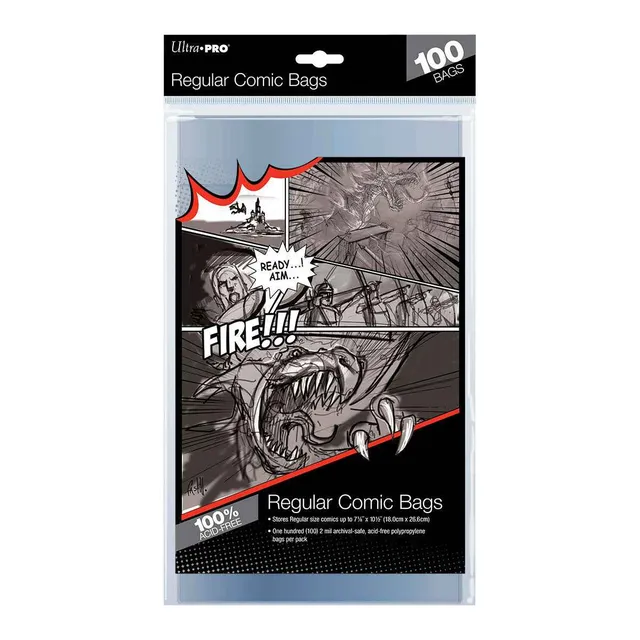 ultra-pro-regular-size-comic-h-llen-100er-pack-f-r-comics-bis-18-1-x-26-7-cm image 1