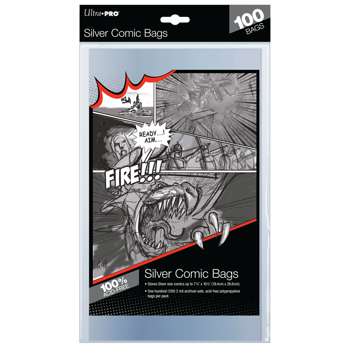 ultra-pro-silver-age-size-comic-bags-100-st-ck-comic-h-llen image 1