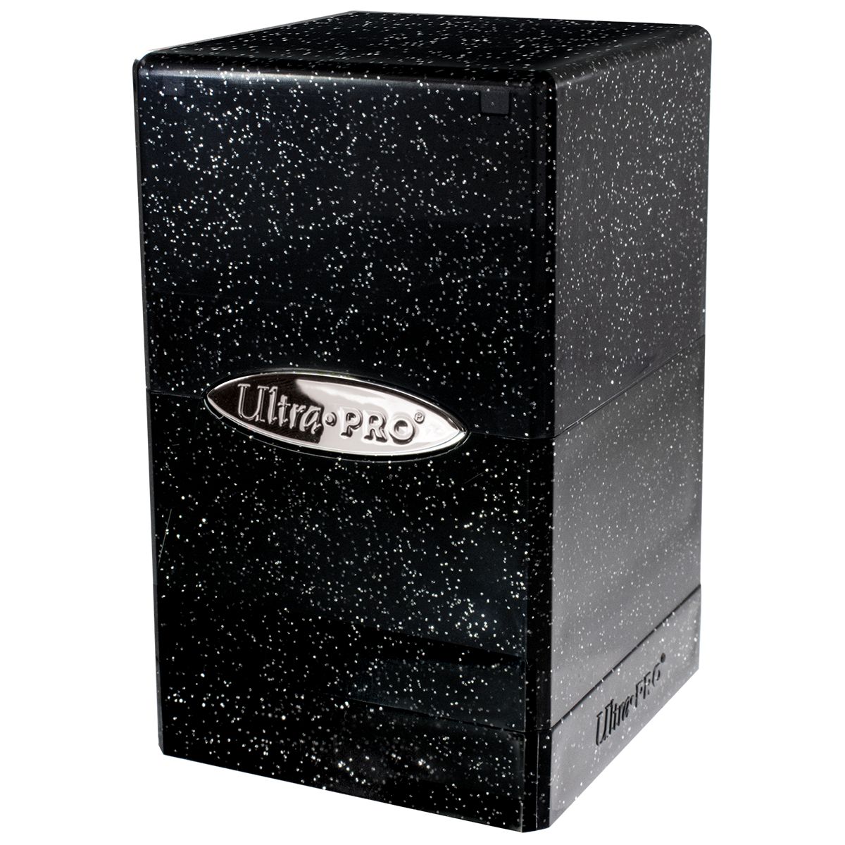ultra-pro-glitter-satin-tower-deck-box-black-deckbox-f-r-100-karten-mit-w-rfelfa image 1