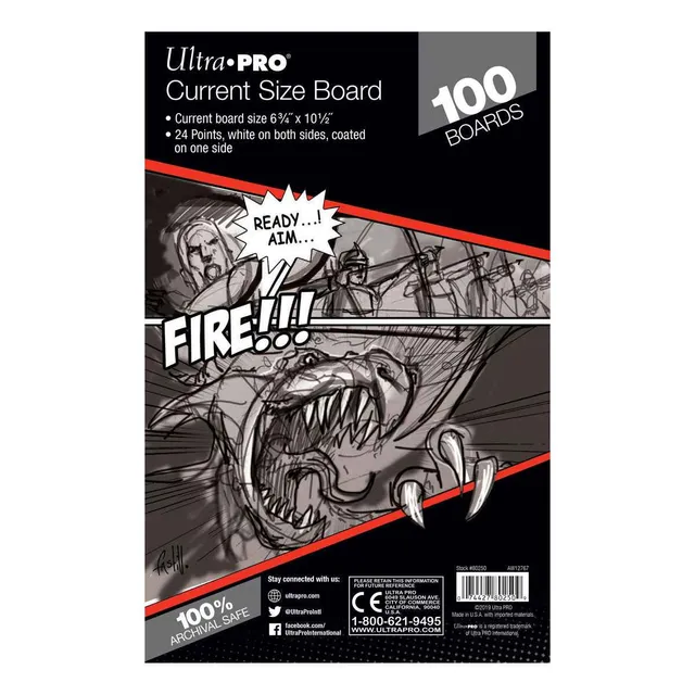 ultra-pro-current-size-comic-boards-100er-pack-17-1-x-26-7-cm-archiv-tr-ger image 1