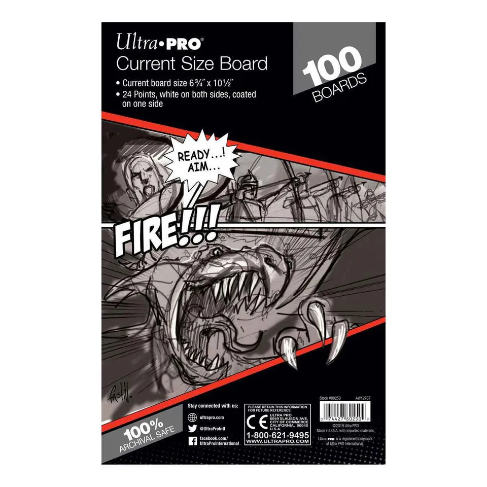 ultra-pro-current-size-comic-boards-100er-pack-17-1-x-26-7-cm-archiv-tr-ger image 1