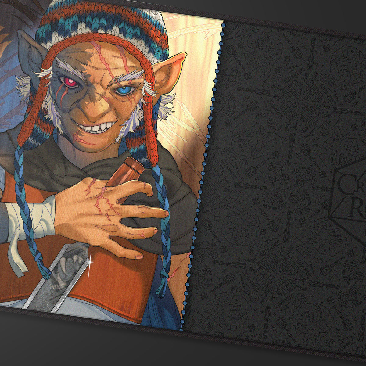 ultra-pro-critical-role-bells-hells-chetney-pock-o-pea-black-stitched-playmat image 2