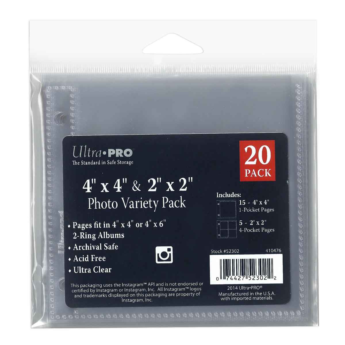ultra-pro-2-hole-assorted-photo-pages-20ct-f-r-2-x-2-4-x-4-prints-foto-h-llen image 3