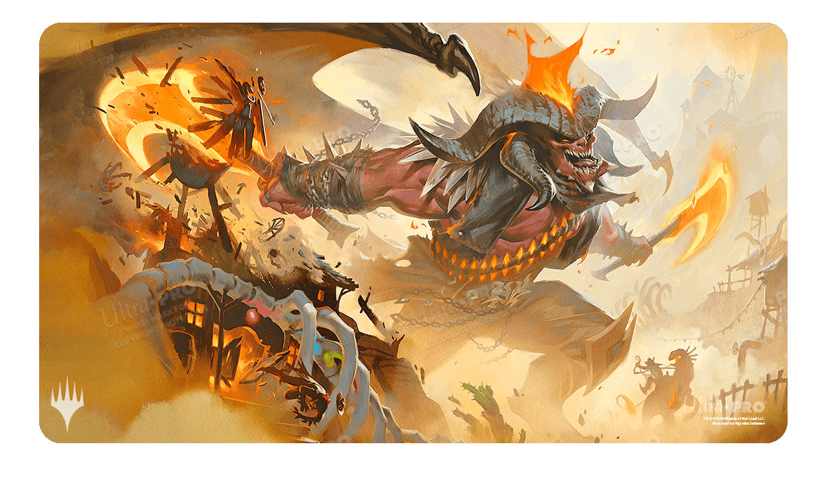 ultra-pro-outlaws-of-thunder-junction-rakdos-the-muscle-standard-gaming-playmat- image 1