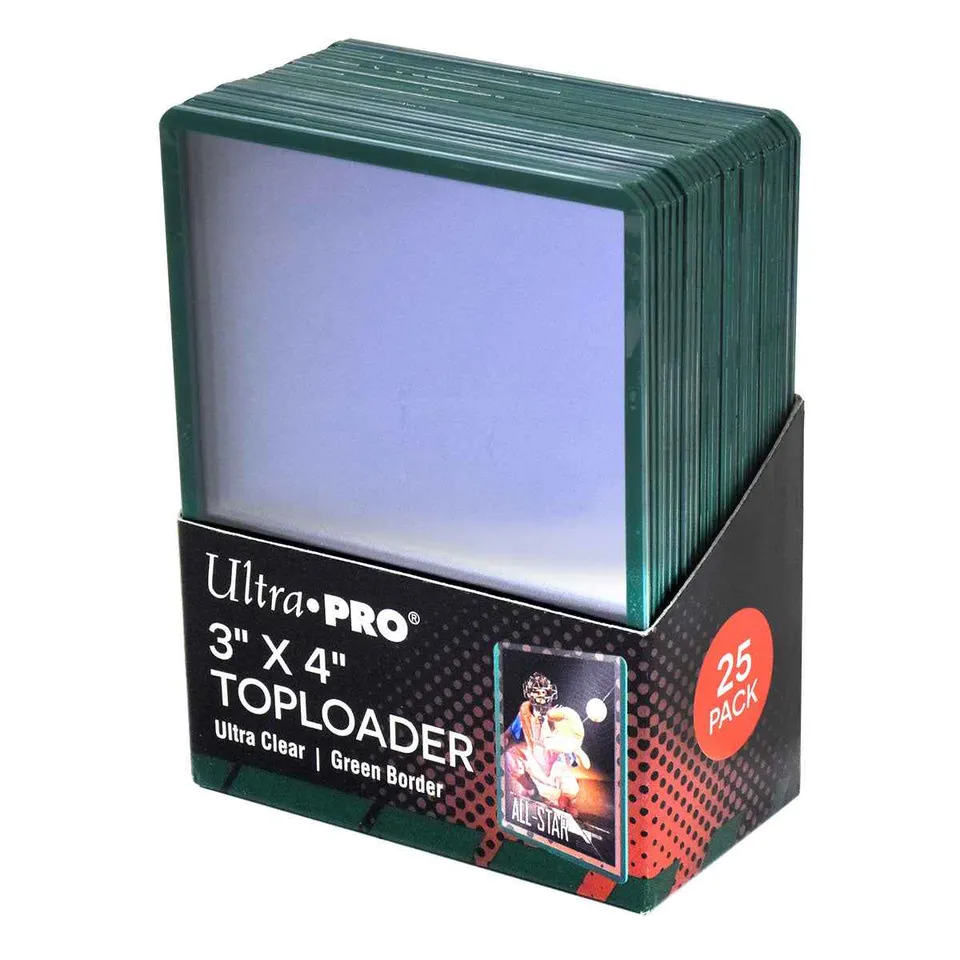 ultra-pro-3-x-4-green-border-toploader-sleeves-25ct-f-r-standard-karten image 1