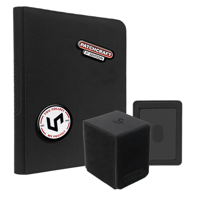 ultra-pro-patchcraft-zippered-9-pocket-pro-binder-alcove-flip-deck-box-black-bun image 1