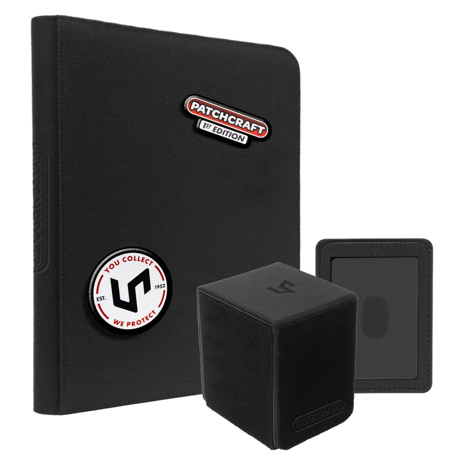 ultra-pro-patchcraft-zippered-9-pocket-pro-binder-alcove-flip-deck-box-black-bun image 1