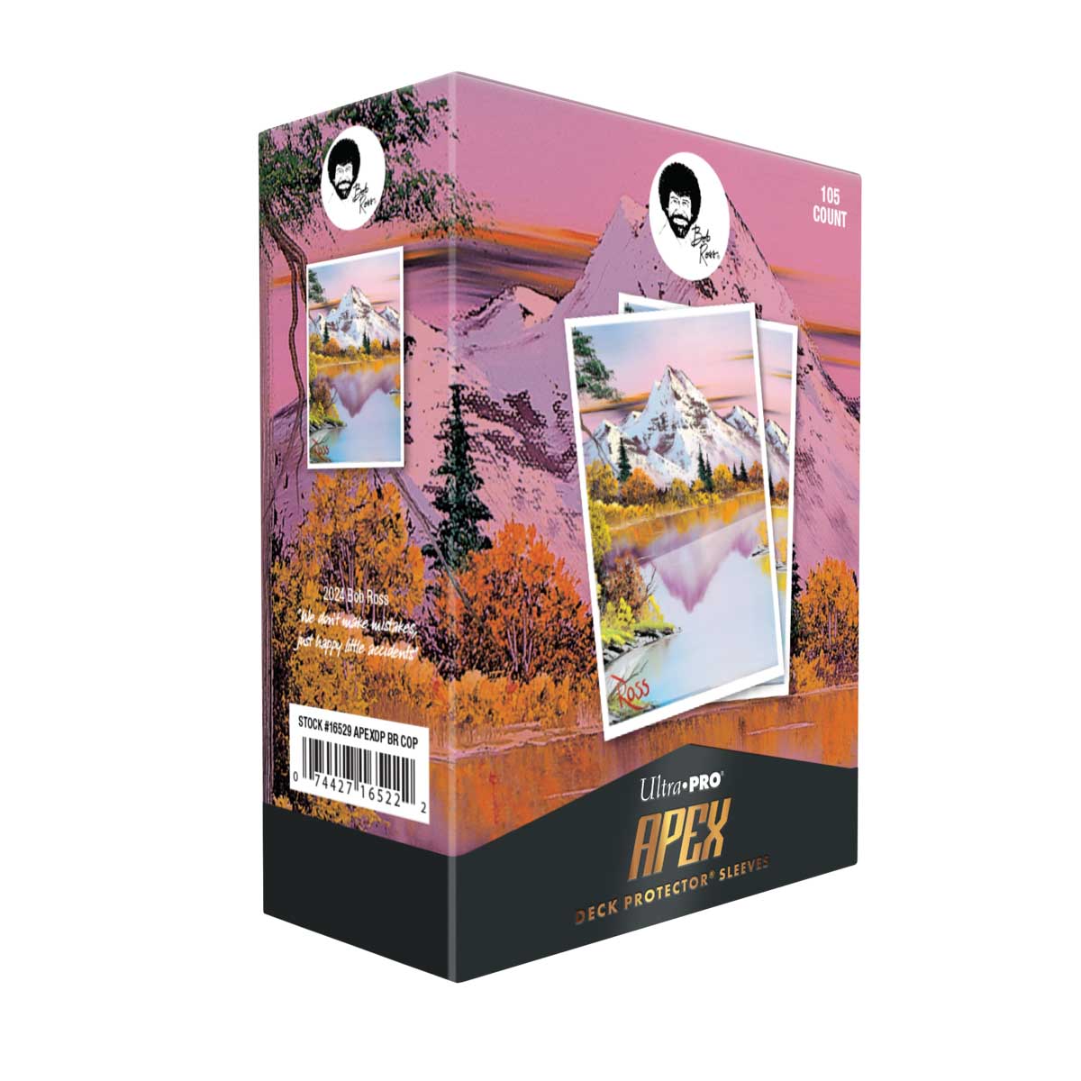 ultra-pro-apex-bob-ross-mighty-mountain-lake-deck-protector-sleeves-105ct image 3